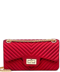 Chevron Embossed Jelly Large Classic Shoulder Bag JA0005 RED